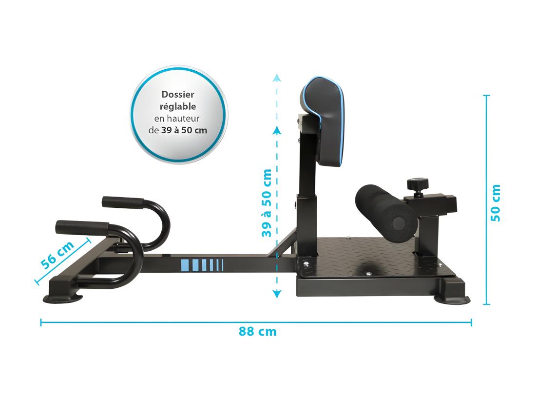 Vente Unique Squat Machine ALTIUS Appareil De Musculation Multifonction 88 X 56 X 50 Cm - Dossier Réglable En Hauteur - Charge Max 120kg