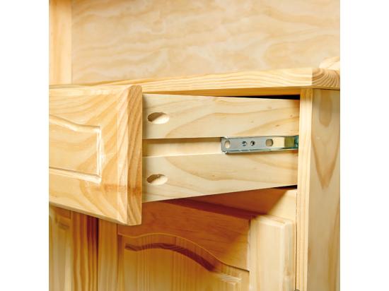 Vente Unique STAN - Buffet Vaisselier 5 Portes 3 Tiroirs Bois Massif