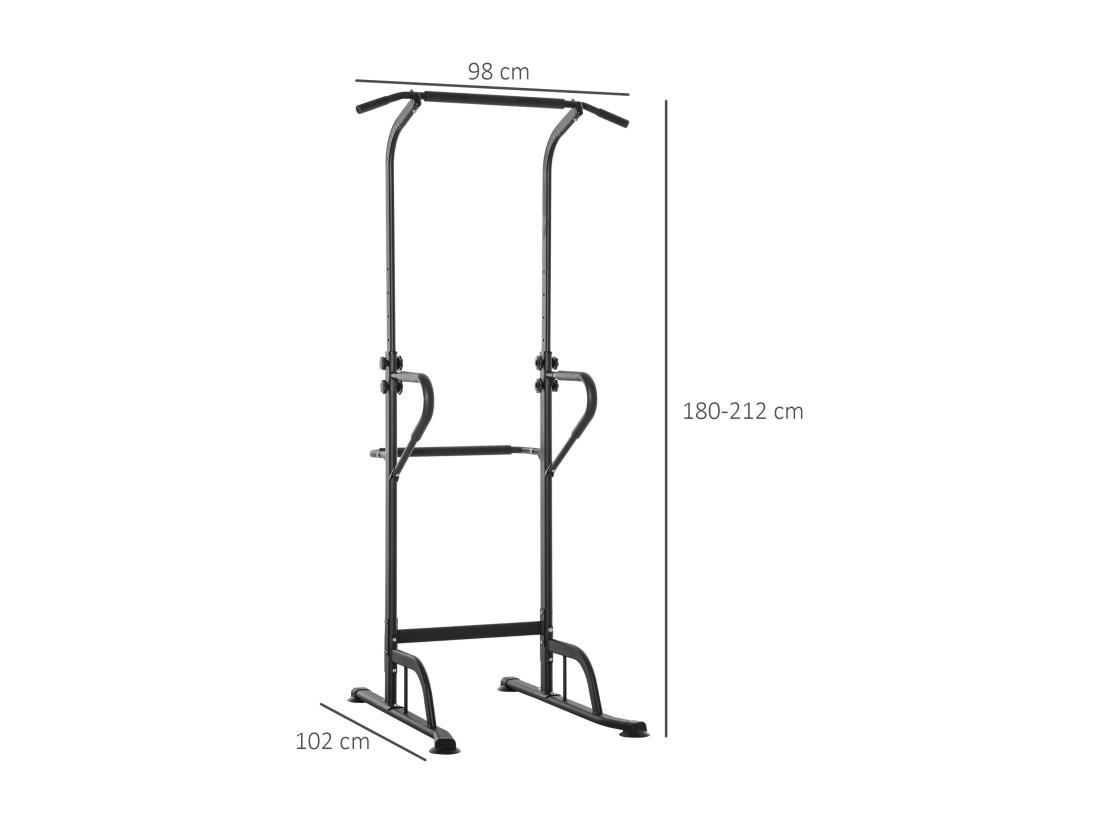 vente unique Station de musculation multifonction barre de traction chaise romaine réglable acier noir