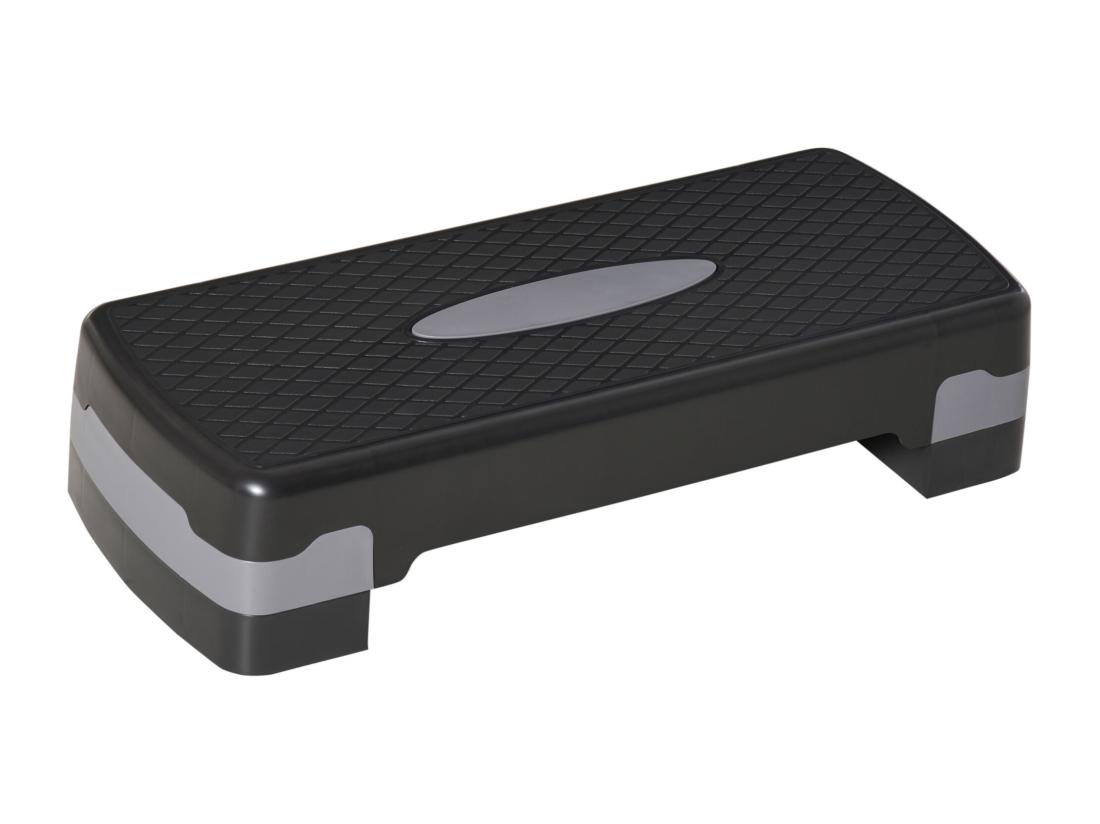 Vente Unique Stepper Fitness Aerobic Hauteur Reglable Surface Antiderapante Dim. 68L X 29l X 10-15H Cm Plastique Gris Noir