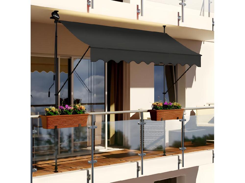 Vente Unique Store Banne 300x150 Cm Avec éclairage Led Et Manivelle