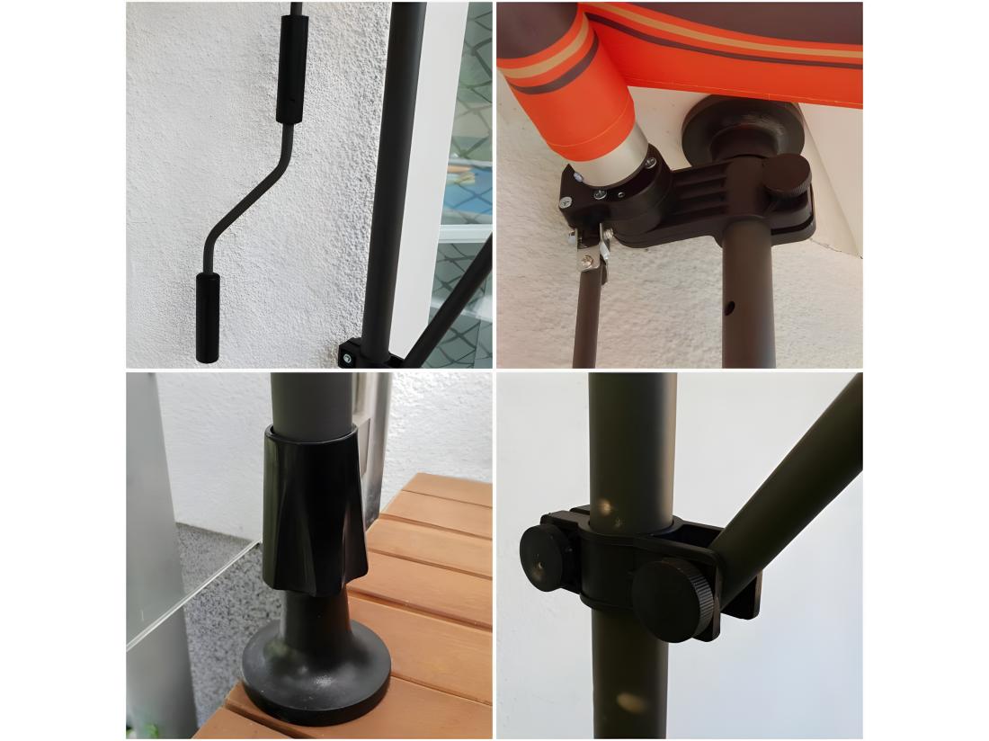 Vente Unique Store Banne 300x150 Cm Avec éclairage Led Et Manivelle