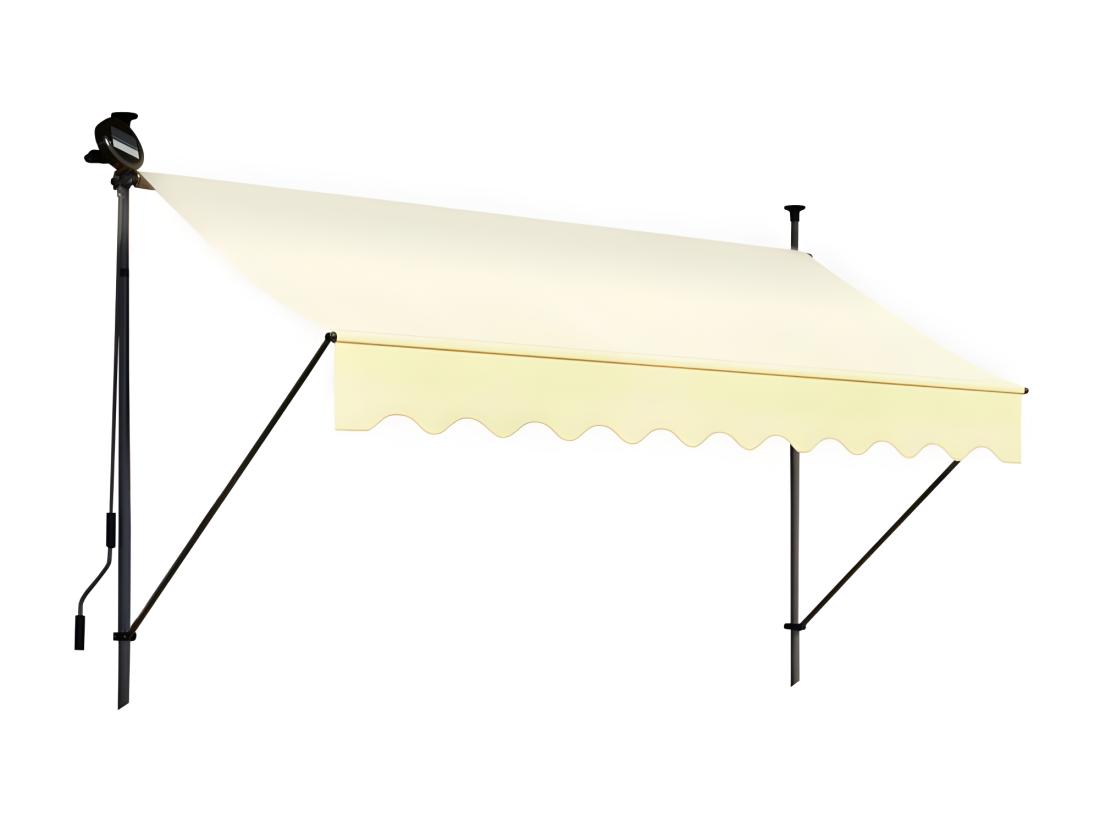 Vente Unique Store Banne 300x150 Cm Avec éclairage Led Et Manivelle