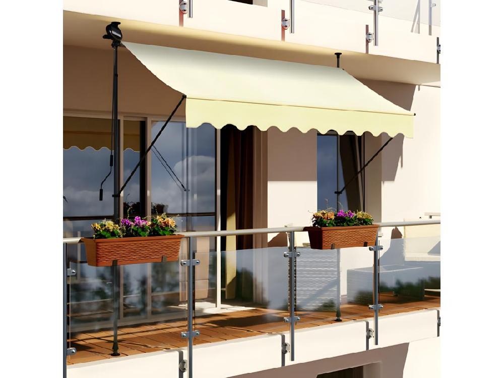 vente unique Store banne 300x150 cm avec éclairage led et manivelle