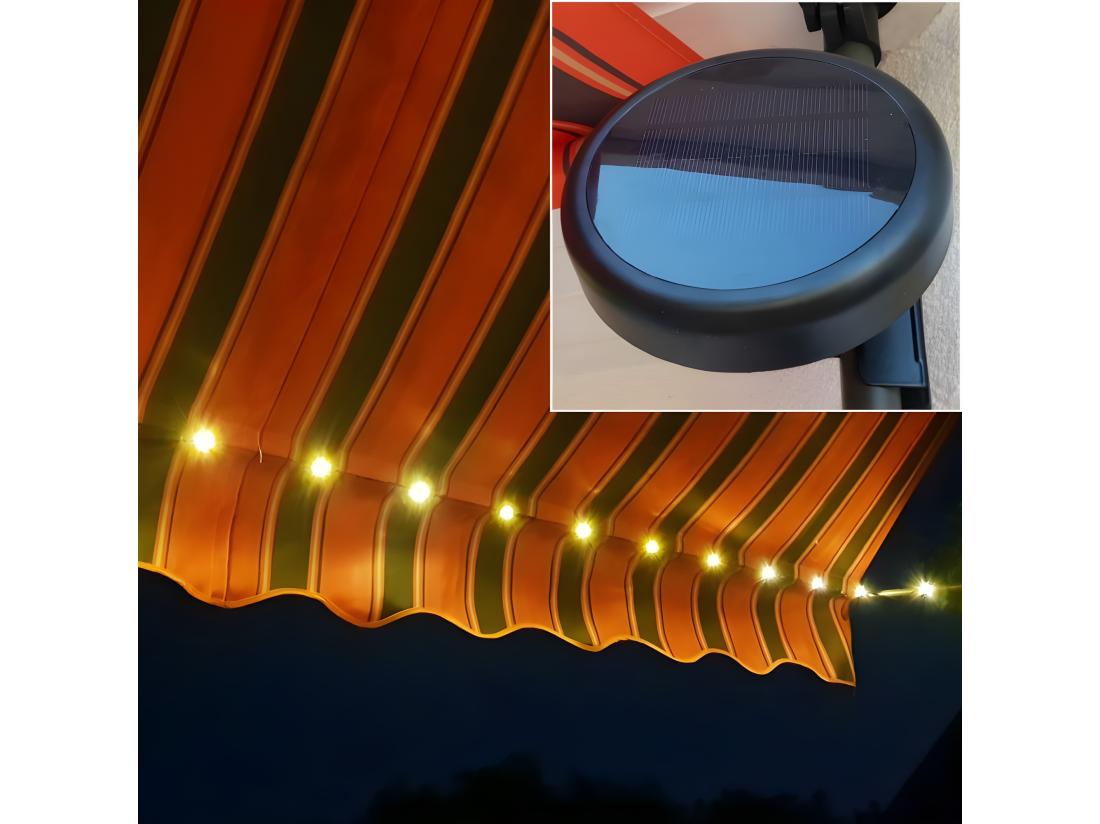 vente unique Store banne 300x150 cm avec éclairage led et manivelle