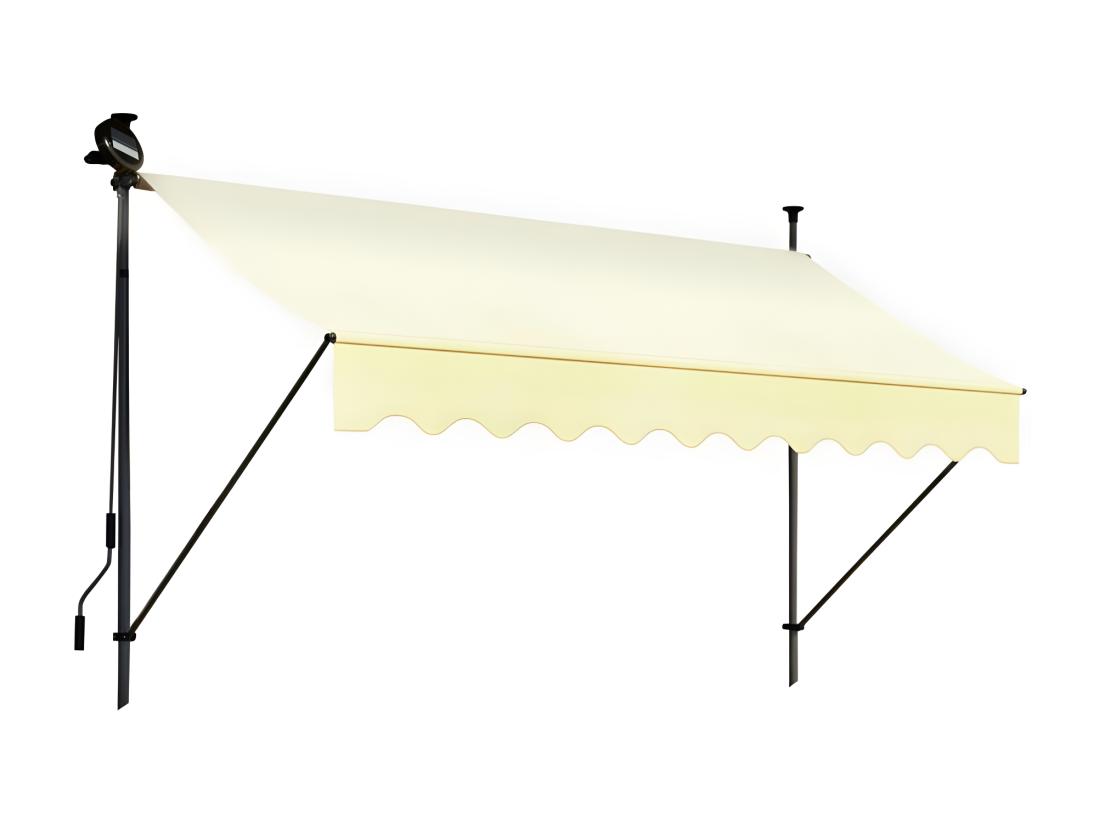 Vente Unique Store Banne 350x150 Cm Avec éclairage Led Et Manivelle
