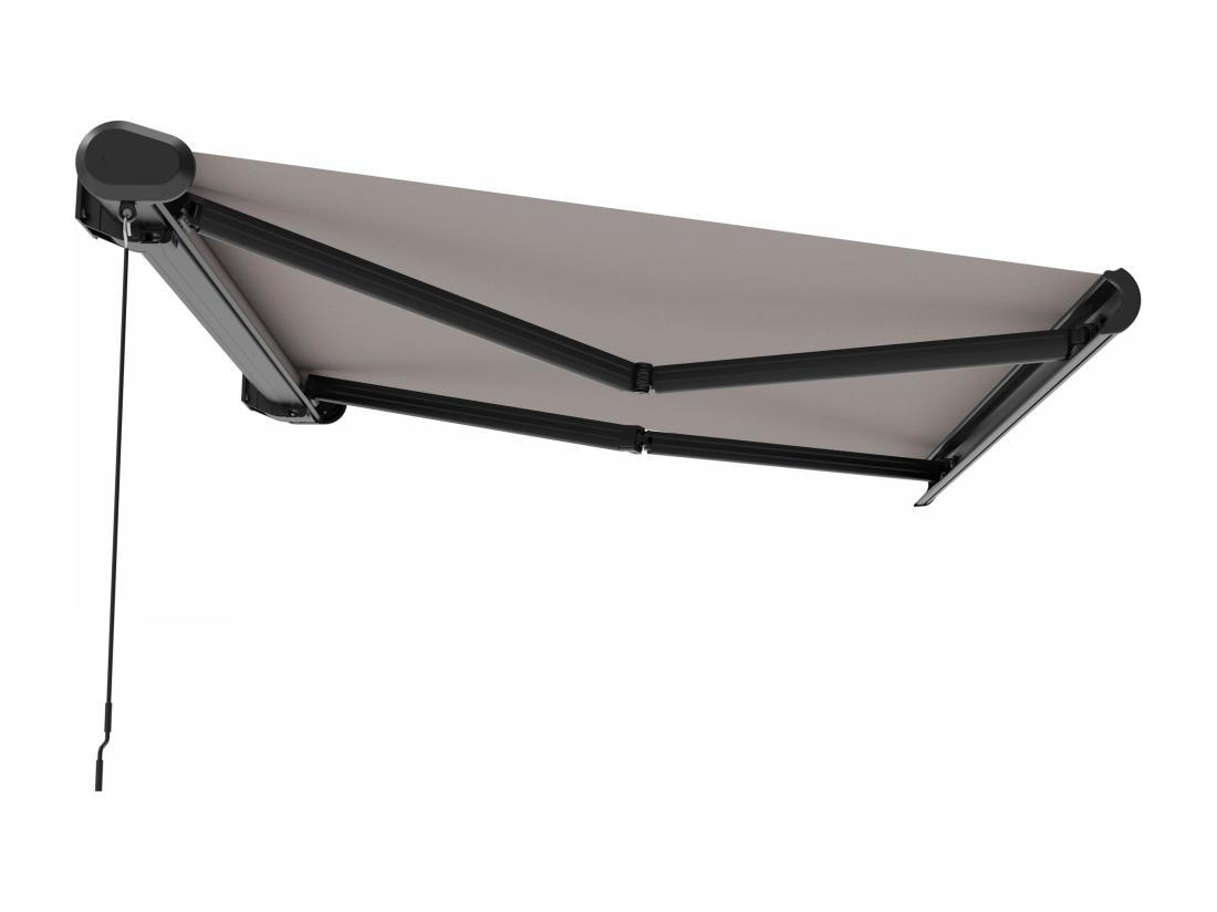 vente unique Store banne coffre integral 2.5x2m aluminium taupe