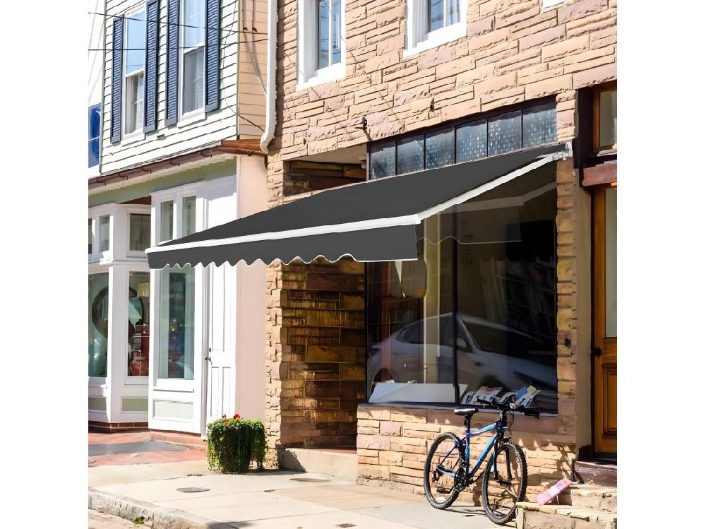 vente unique Store Banne de Balcon Rétractable avec Tissu et velours Résistant aux UV et à l'eau Cadre en Aluminium Angle Réglable 5-35° 3 x 2 5 m
