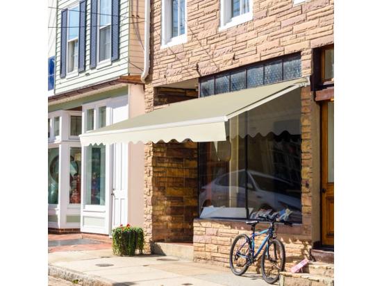 vente unique Store Banne de Balcon Rétractable avec Tissu et velours Résistant aux UV et à l'eau Cadre en Aluminium Angle Réglable 5-35° 3 x 2 5 m
