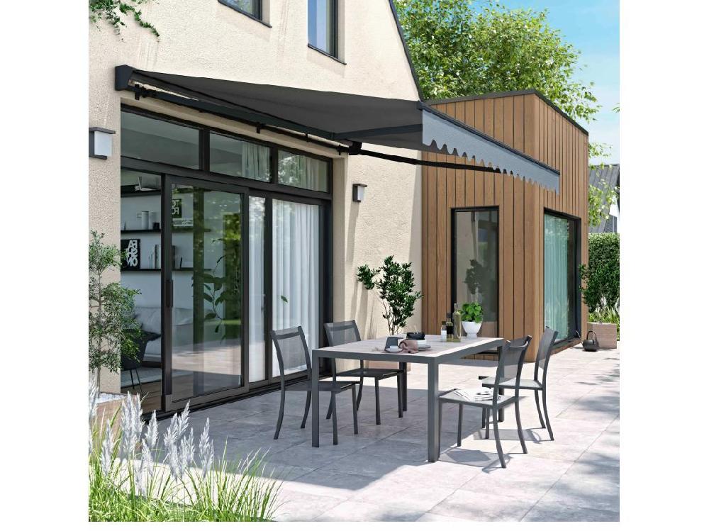 vente unique Store banne électrique 4x3m en aluminium anthracite