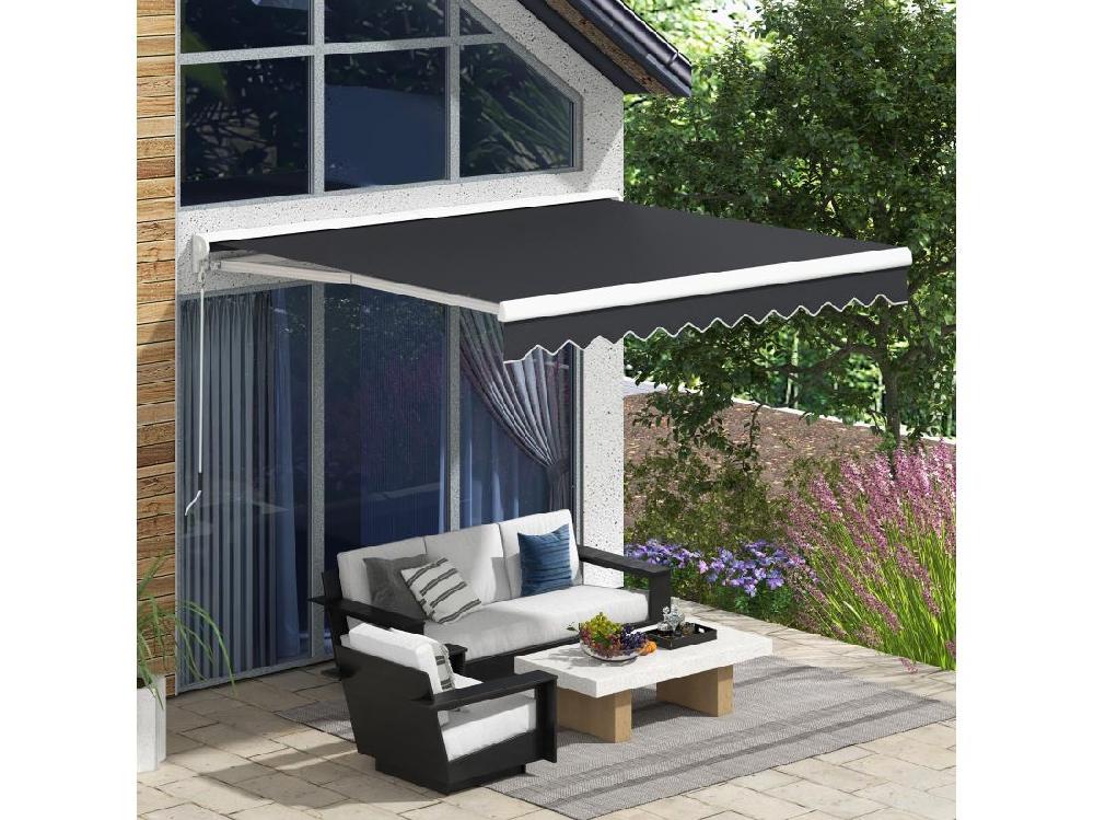 Vente Unique Store Banne électrique Manuel Rétractable Dim. 2 95L X 2 50l M Anthracite