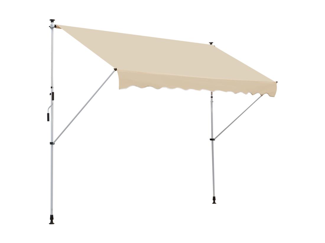 vente unique Store banne manuel rétractable 3L x 1 5l m inclinaison et hauteur réglable installation rapide métal alu polyester anti-UV beige