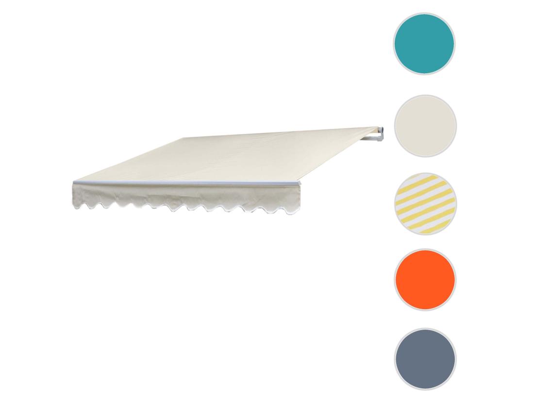 Vente Unique Store Banne Manuel Rétractable Aluminium Crème 250 X 250 X 200 Cm 04_0000931