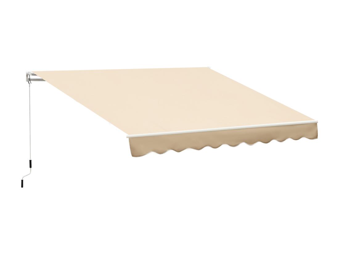 Vente Unique Store Banne Manuel Rétractable Aluminium Polyester Imperméabilisé 3L X 2 5l M Beige