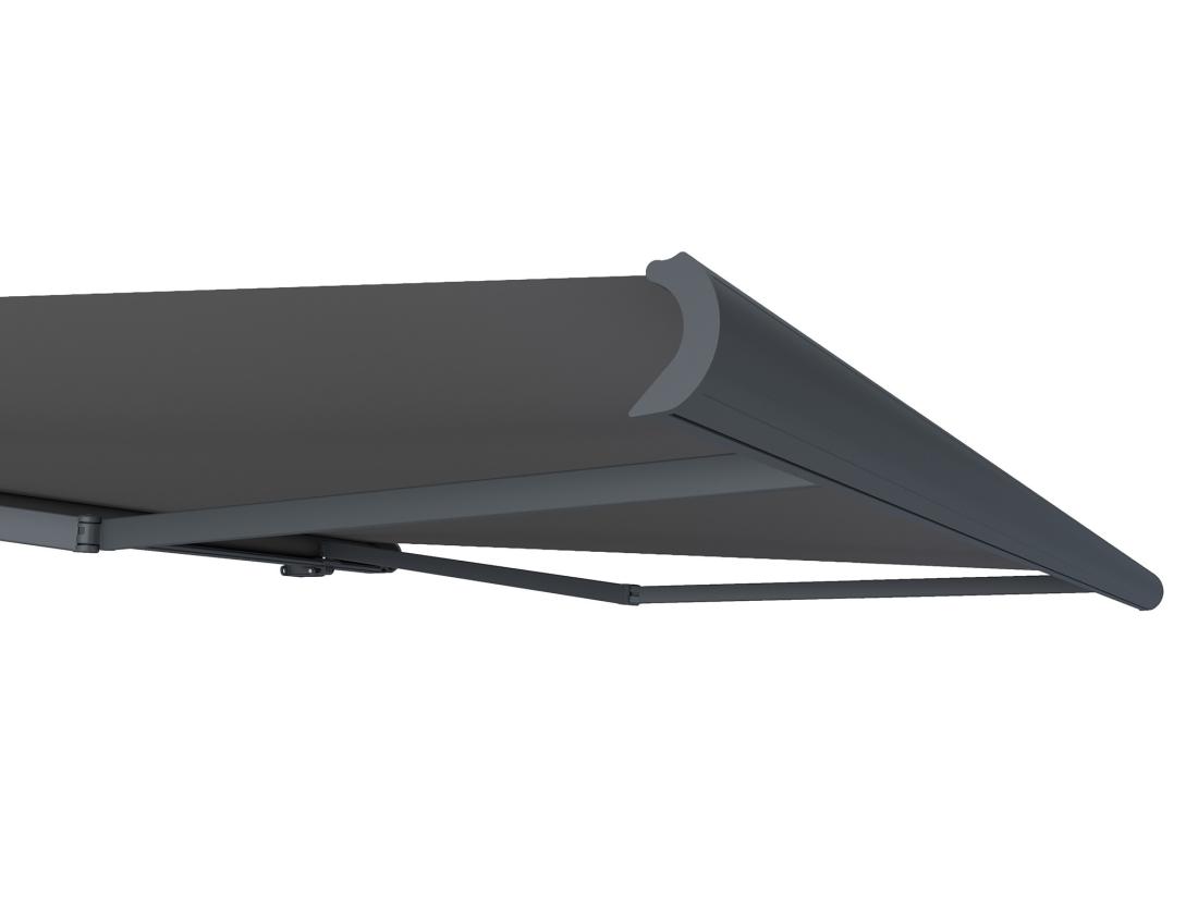 Vente Unique Store Banne Motorisé à Leds Avec Coffre Intégral 5 X 3 5 M Toile Acrylique Anthracite - GALAXA