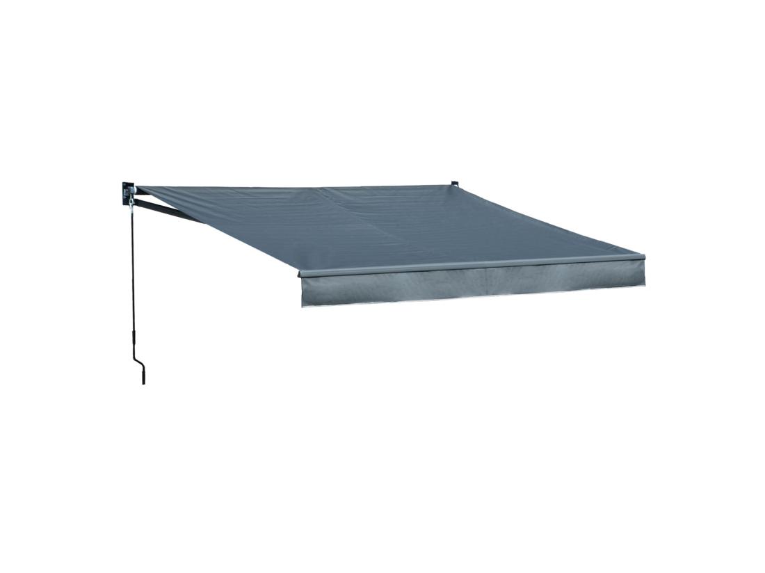 Vente Unique Store Banne SAULE 3 5 × 3m - Toile Anthracite Et Structure Grise - HAPPY GARDEN