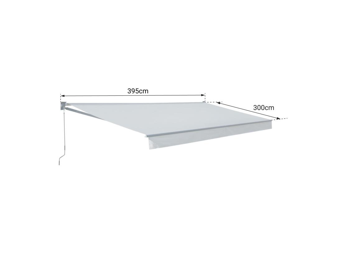 Vente Unique Store Banne SAULE 3 95 × 3m - Toile Anthracite Et Structure Grise - HAPPY GARDEN