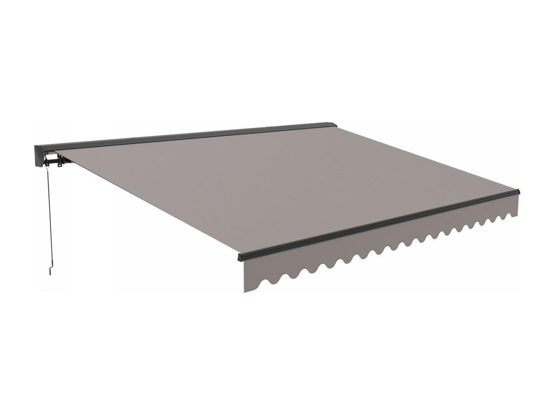 vente unique Store banne semi-intégral 3x2 5m en aluminium taupe
