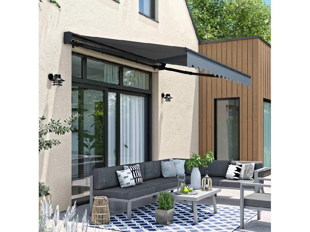 Vente Unique Store Banne Semi-intgral 3x2 5m En Aluminium Gris
