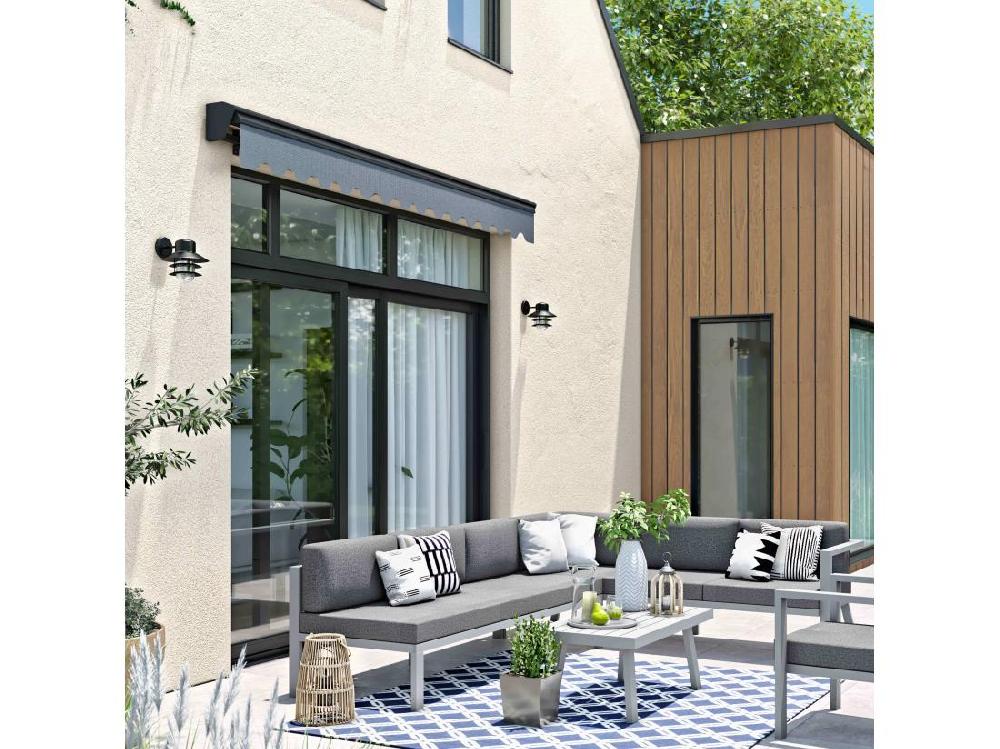 Vente Unique Store Banne Semi-intgral 3x2 5m En Aluminium Gris