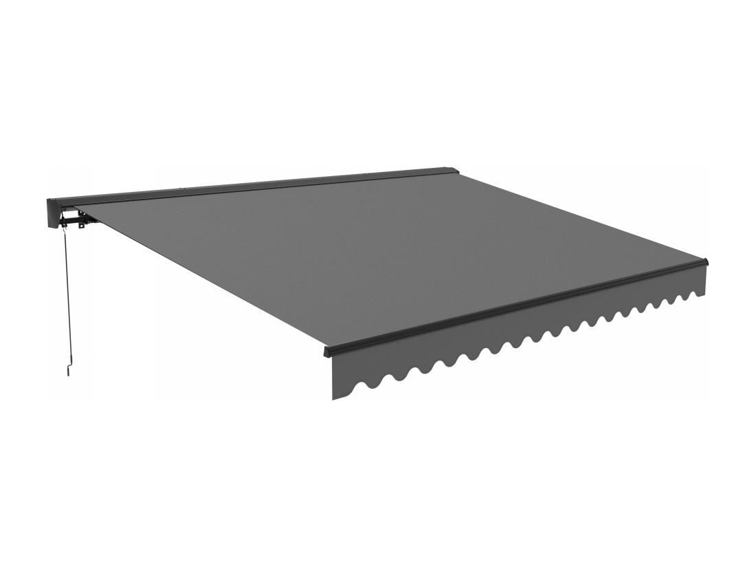 vente unique Store banne semi-intgral 3x2 5m en aluminium gris