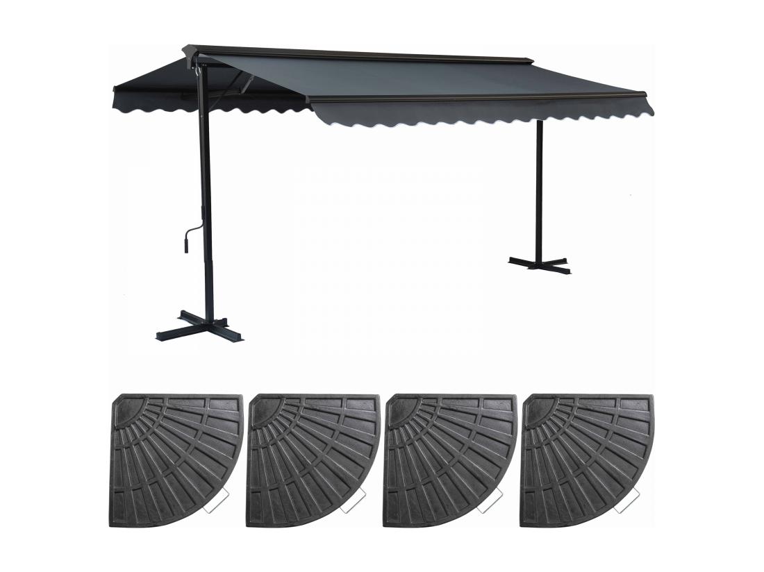 Vente Unique Store Double Pente 3 X 4m Et 4 Dalles Lestées Anthracite