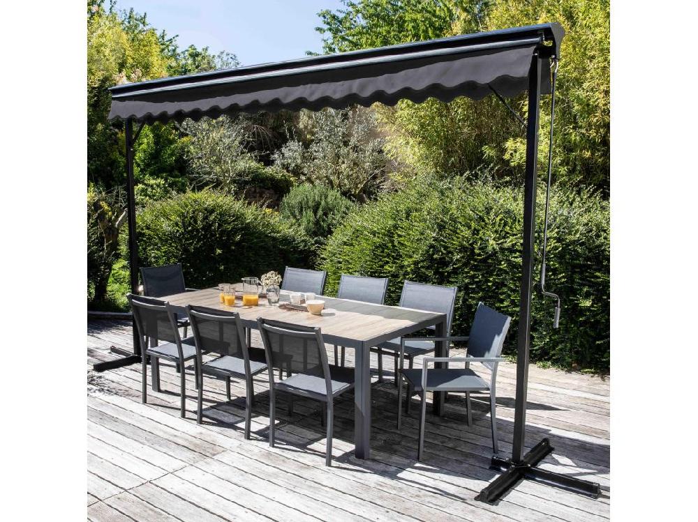 Vente Unique Store Double Pente Avec Coffre 3 X 4 M En Aluminium Gris Anthracite
