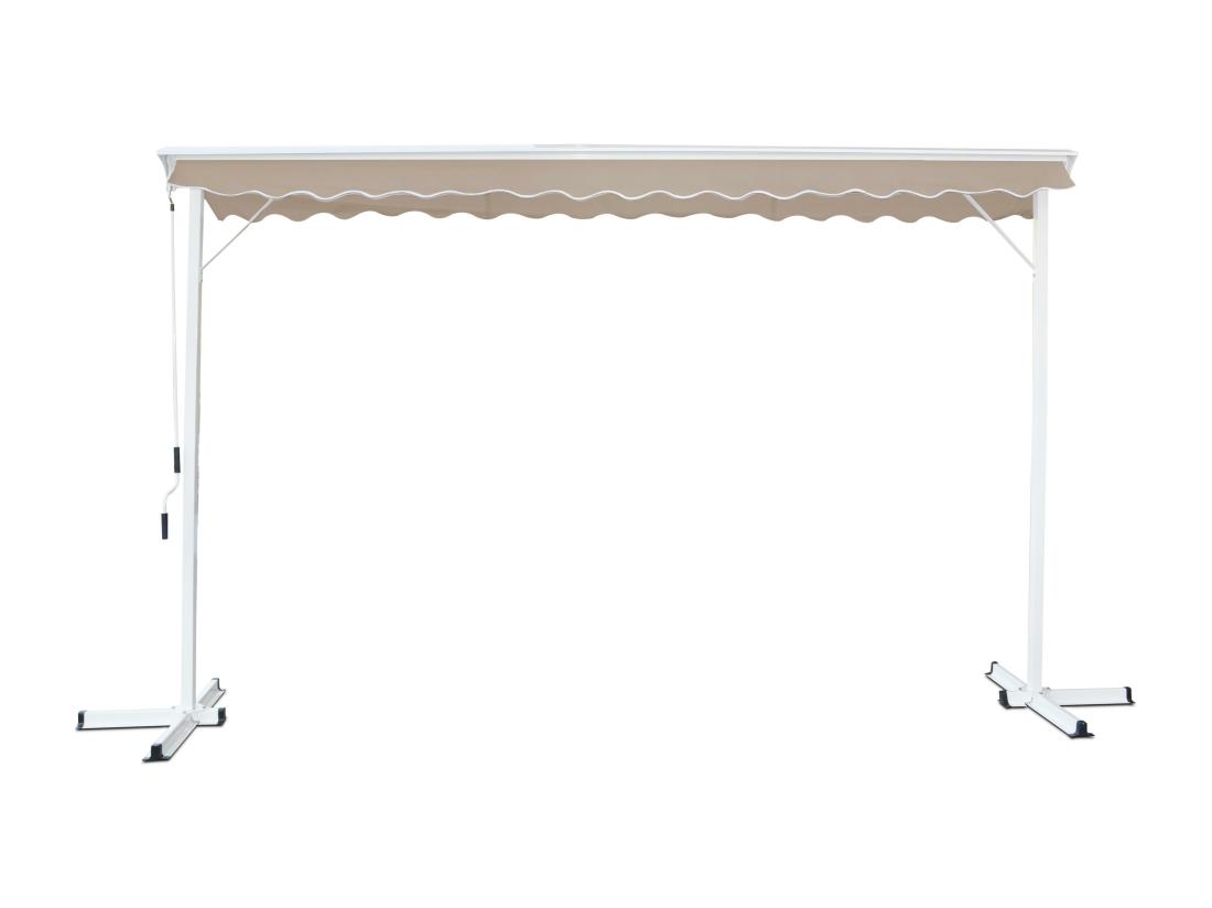 Vente Unique Store Double Pente Avec Coffre 3 X 4 M En Aluminium Taupe