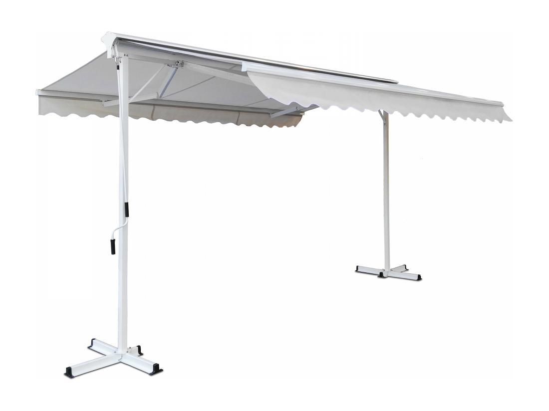 Vente Unique Store Double Pente Avec Coffre 3 X 4 M En Aluminium écru