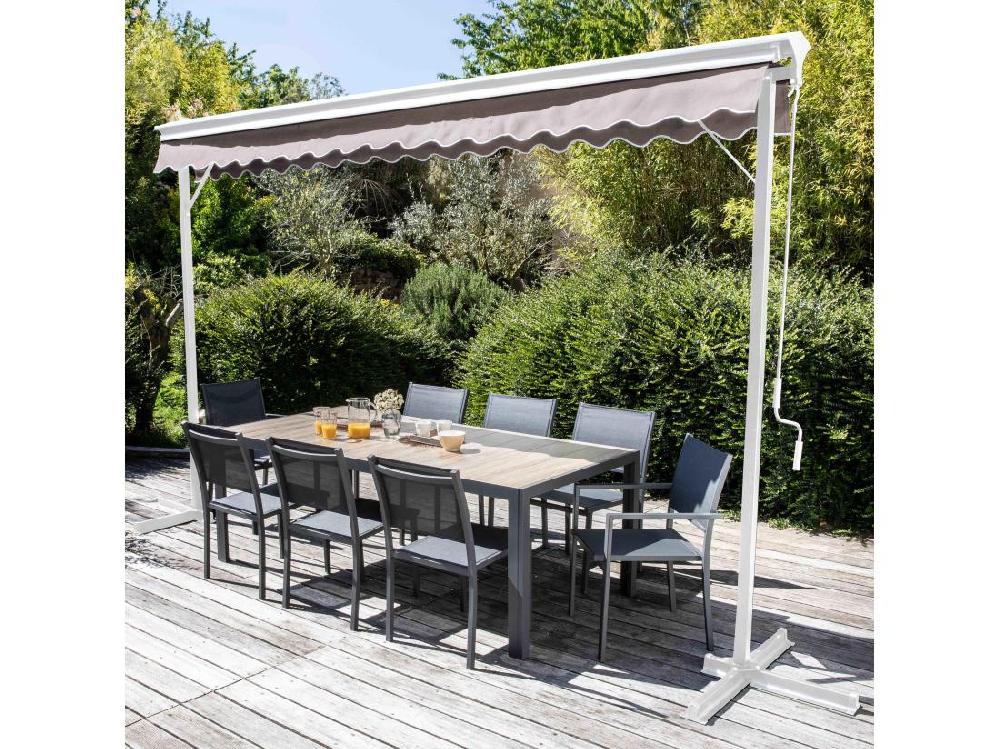 Vente Unique Store Double Pente Avec Coffre 3 X 4 M En Aluminium écru