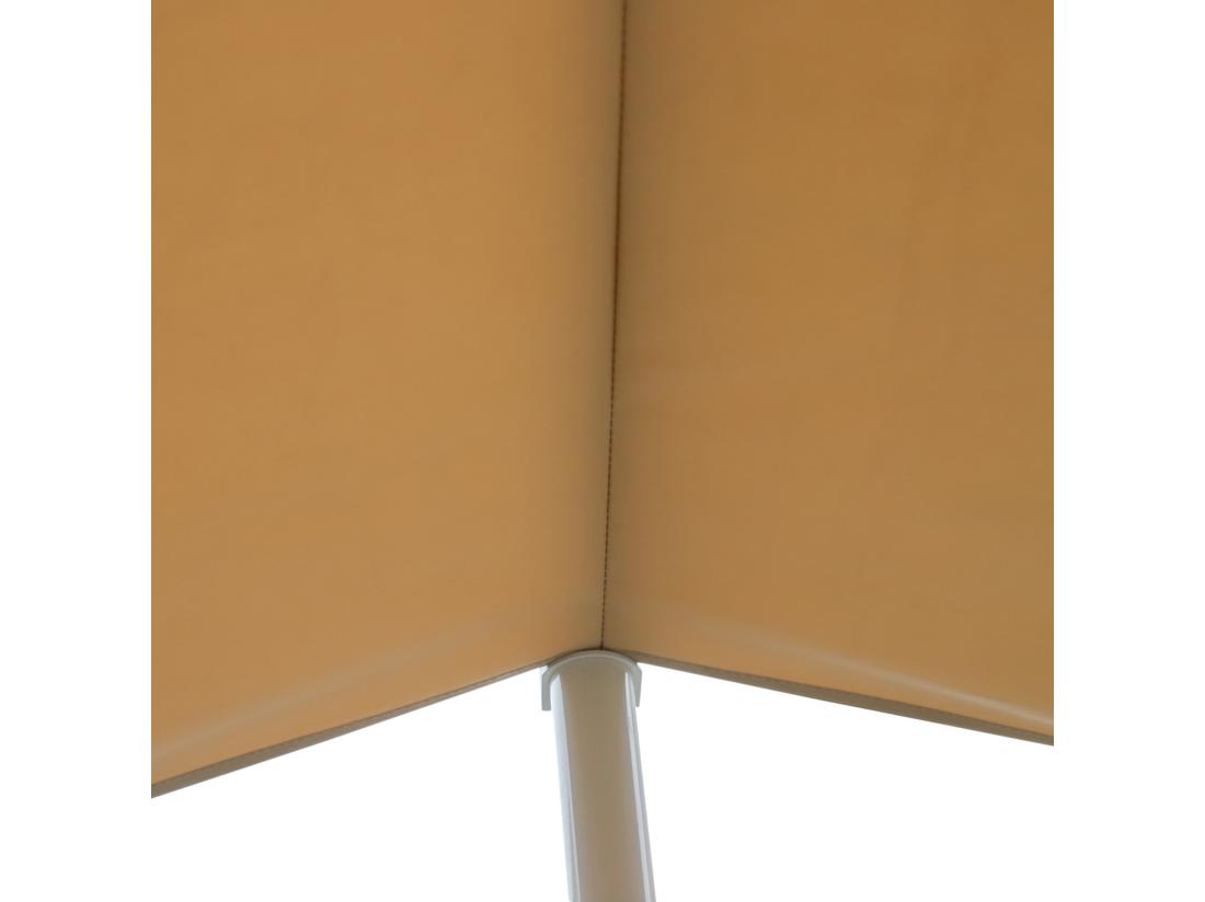 Vente Unique Store Double Pente Manuel Rétractable Inclinaison Réglable Métal époxy Blanc Polyester Imperméabilisé Anti-UV Beige Dim. 3 95L X 2 98l X 2 55H M