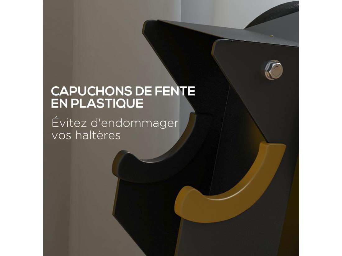 Vente Unique Support D'haltères à 5 Niveaux - Support De Stockage D'haltères - Charge Max. 100 Kg - Acier Noir