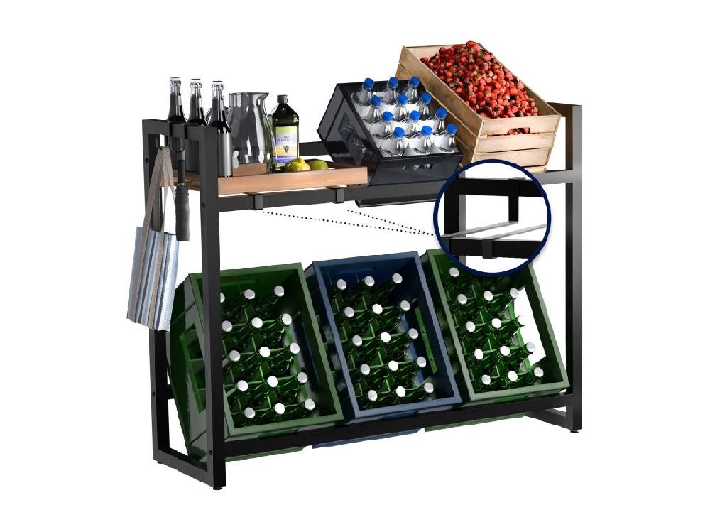 vente unique Support de caisse à boisson - Métal - Noir - Powell vente unique Support de caisse à boisson - Métal - Noir - Powell