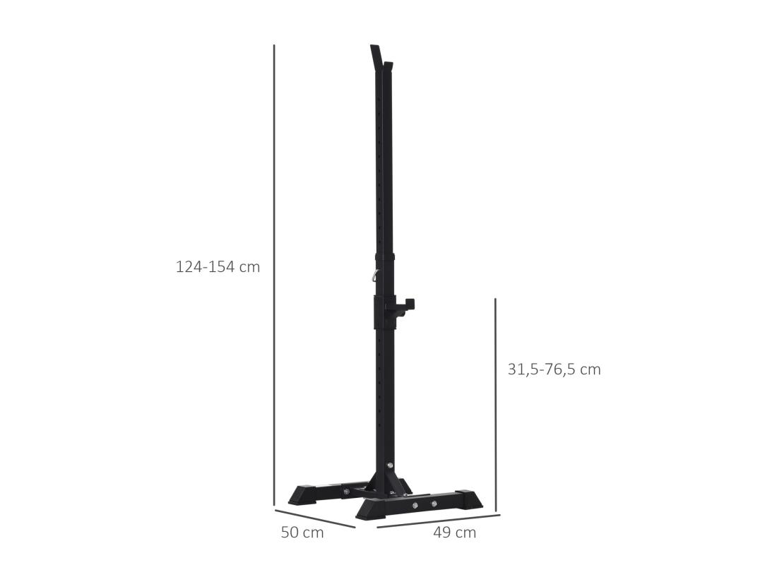 Vente Unique Support De Musculation Repose Haltères Charge Max. 150 Kg Noir