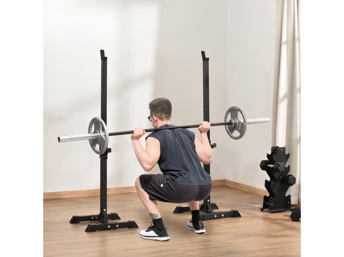 Vente Unique Support De Musculation Repose Haltères Charge Max. 150 Kg Noir