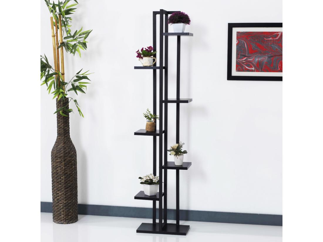 Vente Unique Support De Plantes Somero à 6 Niveaux 150 X 34 X 21 Cm Noir [en.casa]