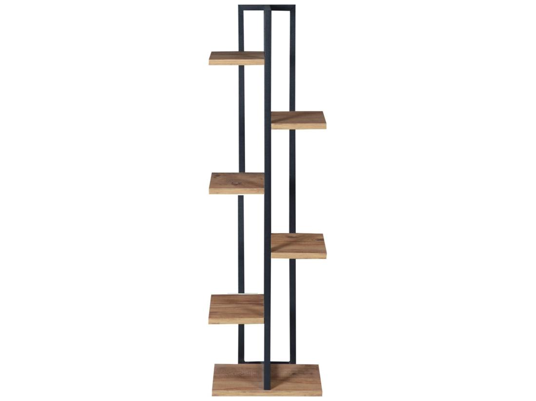 Vente Unique Support De Plantes Tohmajärvi à 5 Niveaux 120 X 34 X 21 Cm Effet Noyer / Noir [en.casa]