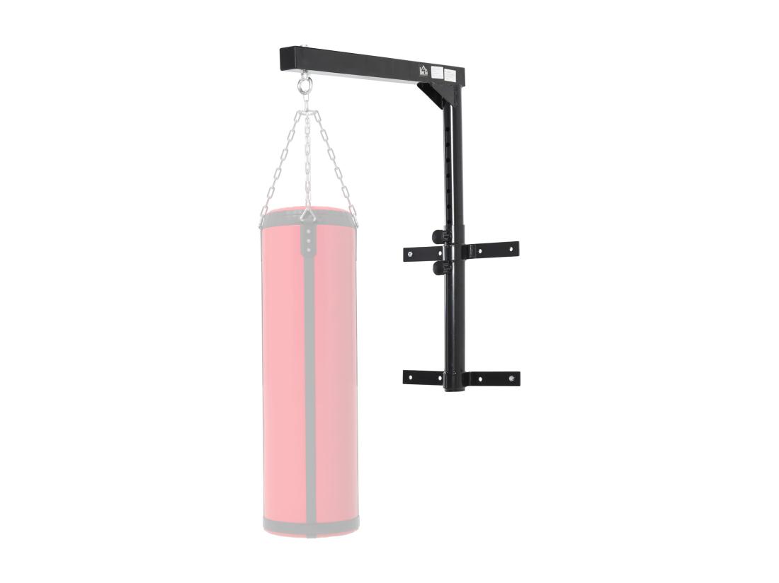 Vente Unique Support Sac De Boxe Fixation Sac De Frappe Hauteur Réglable Charge Max. 100 Kg Acier Noir