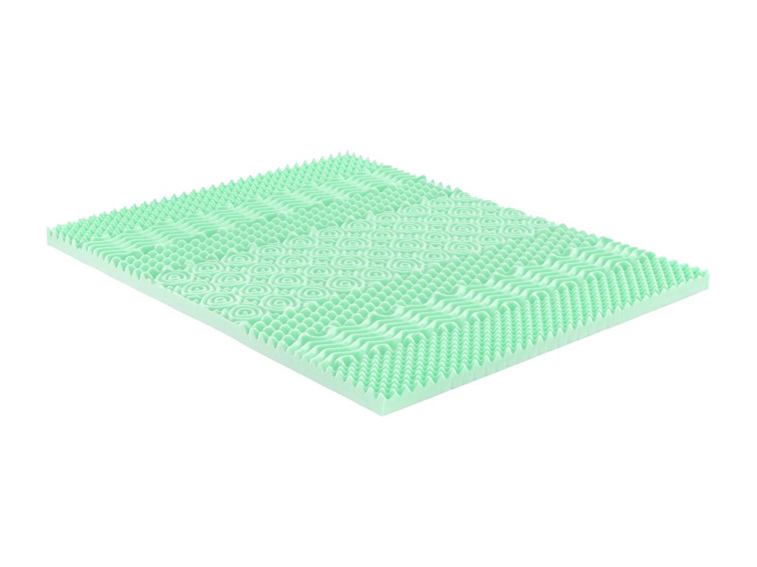 Vente Unique Surmatelas 140 X 190 Cm Mémoire De Forme 7 Zones Aux Extraits De Thé Vert ép.5cm - LESINI De NATUREA