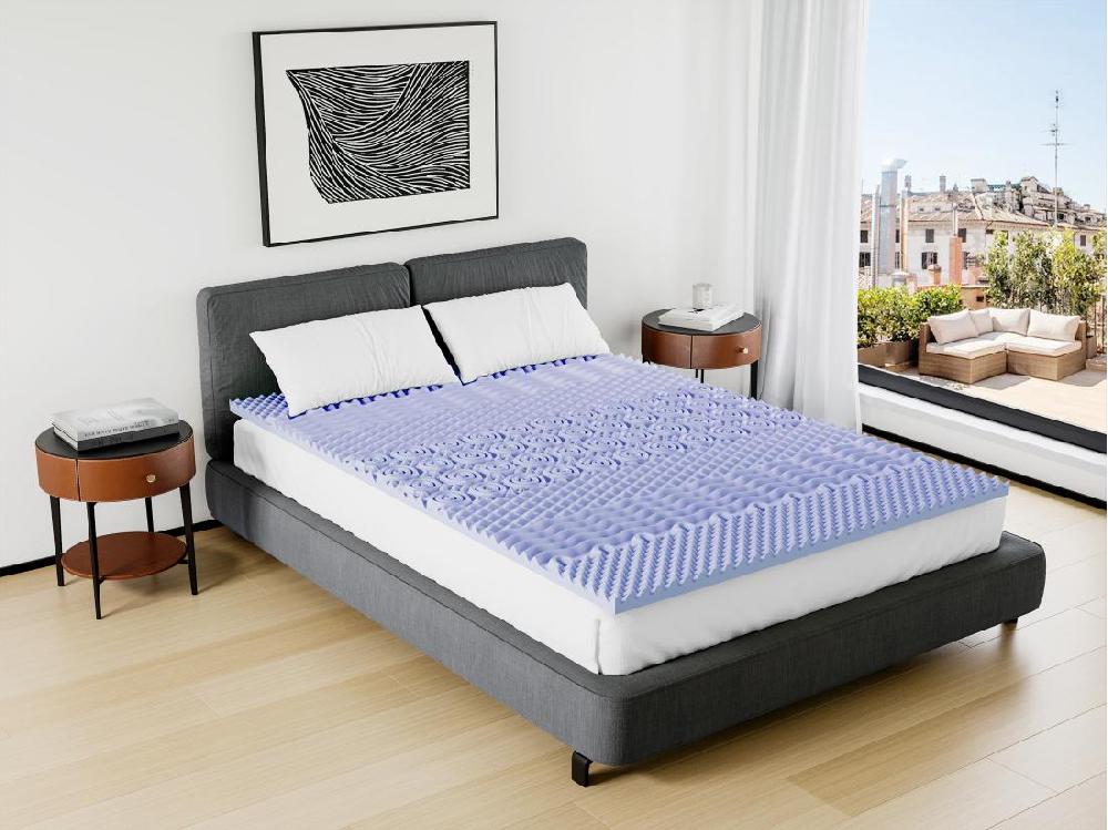 vente unique Surmatelas 140 x 190 cm mémoire de forme 7 zones aux extraits de lavande ép.5cm - ANESI de NATUREA