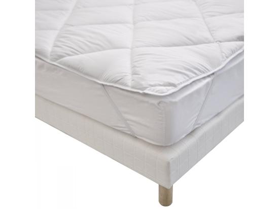 Vente Unique Surmatelas 140x190 Cm Moelleux Et Respirant - Lavable à 95°C - Enveloppe Anti-transpiration