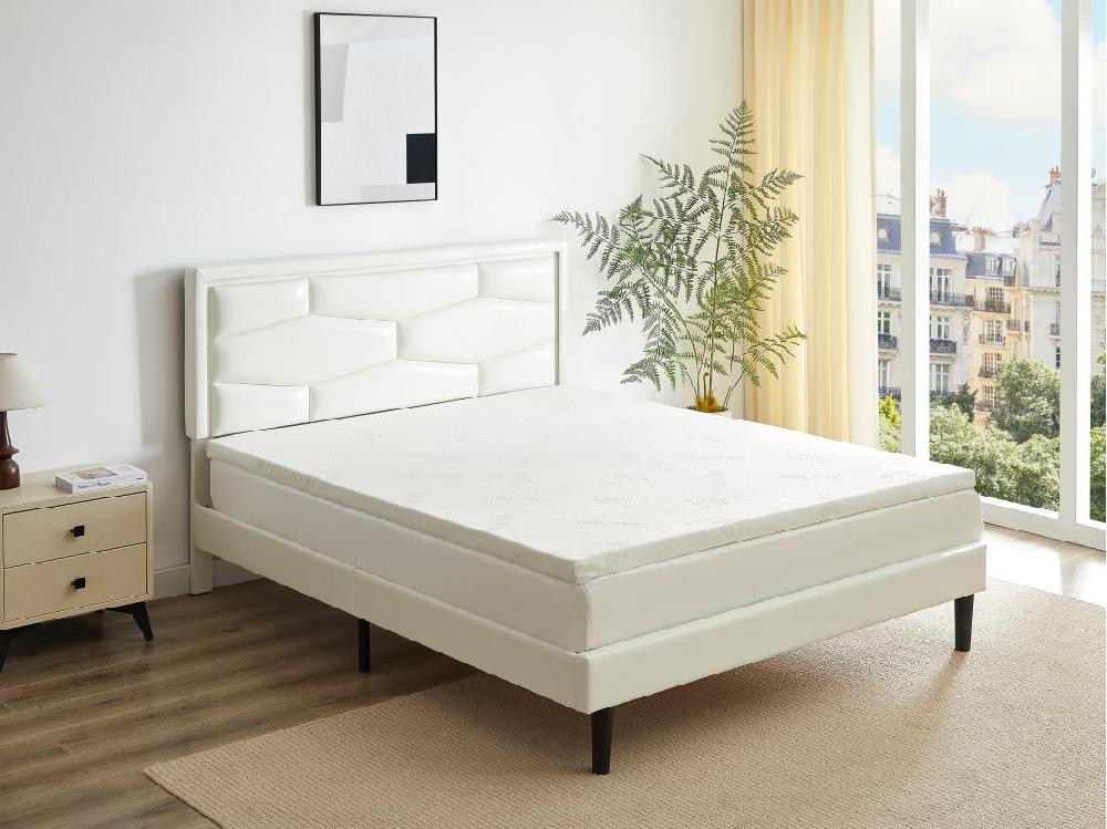 vente unique Surmatelas 160 x 200 cm luxe mémoire de forme coutil aloe vera ép.5cm - LACETO de NATUREA