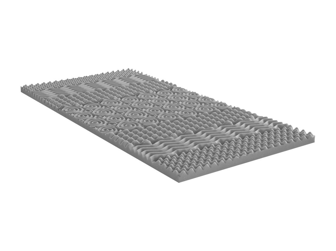 Vente Unique Surmatelas 160 X 200 Cm Mémoire De Forme 7 Zones Purifiant Au Charbon ép.5cm - NISIDA De NATUREA