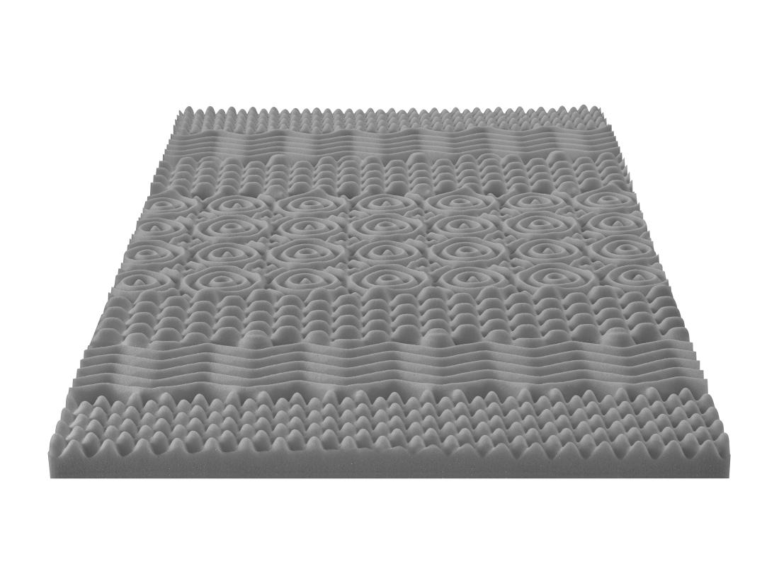 Vente Unique Surmatelas 160 X 200 Cm Mémoire De Forme 7 Zones Purifiant Au Charbon ép.5cm - NISIDA De NATUREA