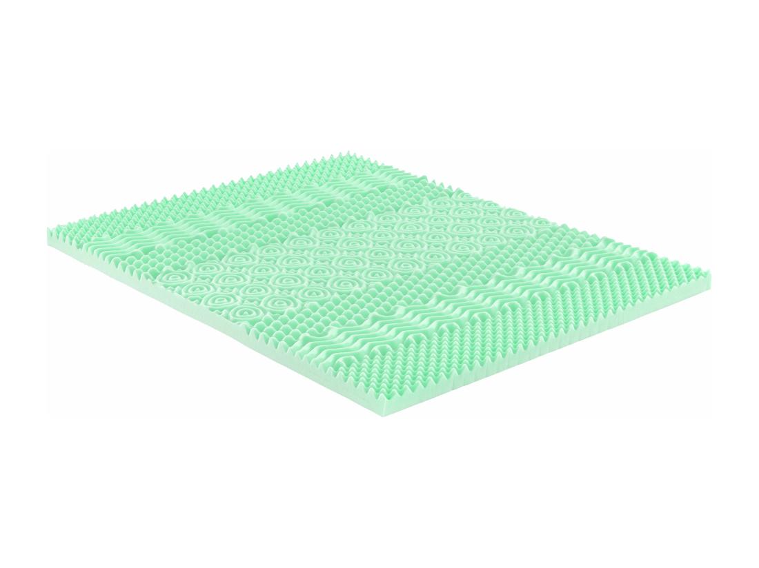 Vente Unique Surmatelas 180 X 200 Cm Mémoire De Forme 7 Zones Aux Extraits De Thé Vert ép.5cm - LESINI De NATUREA