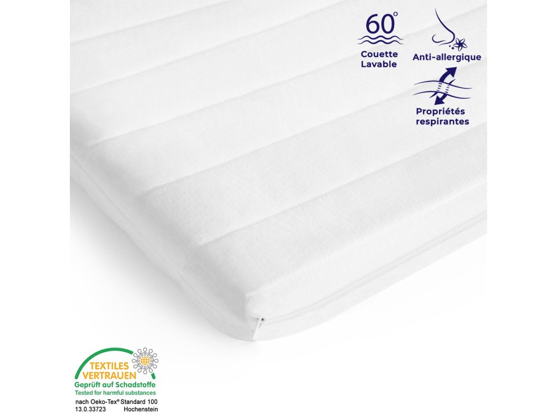 Vente Unique Surmatelas 180x200 Soutien Ferme - Surmatelas Housse Lavable Hygiénique