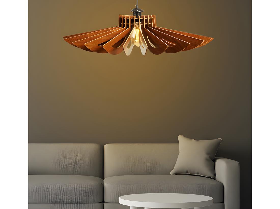 Vente Unique Suspension Ajourée En MDF - D. 68 X H. 50 Cm - Coloris Noyer - FARITA