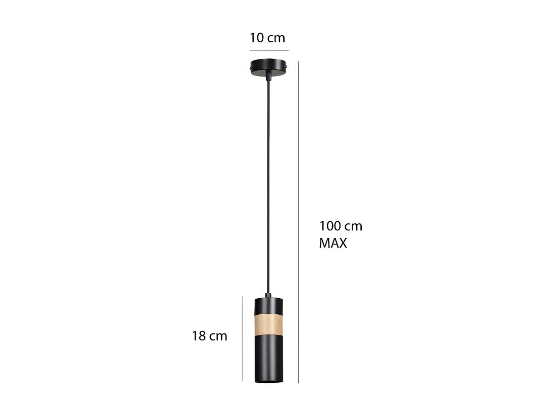 Vente Unique Suspension Akari Noir 10x100x10 Cm EPIKASA