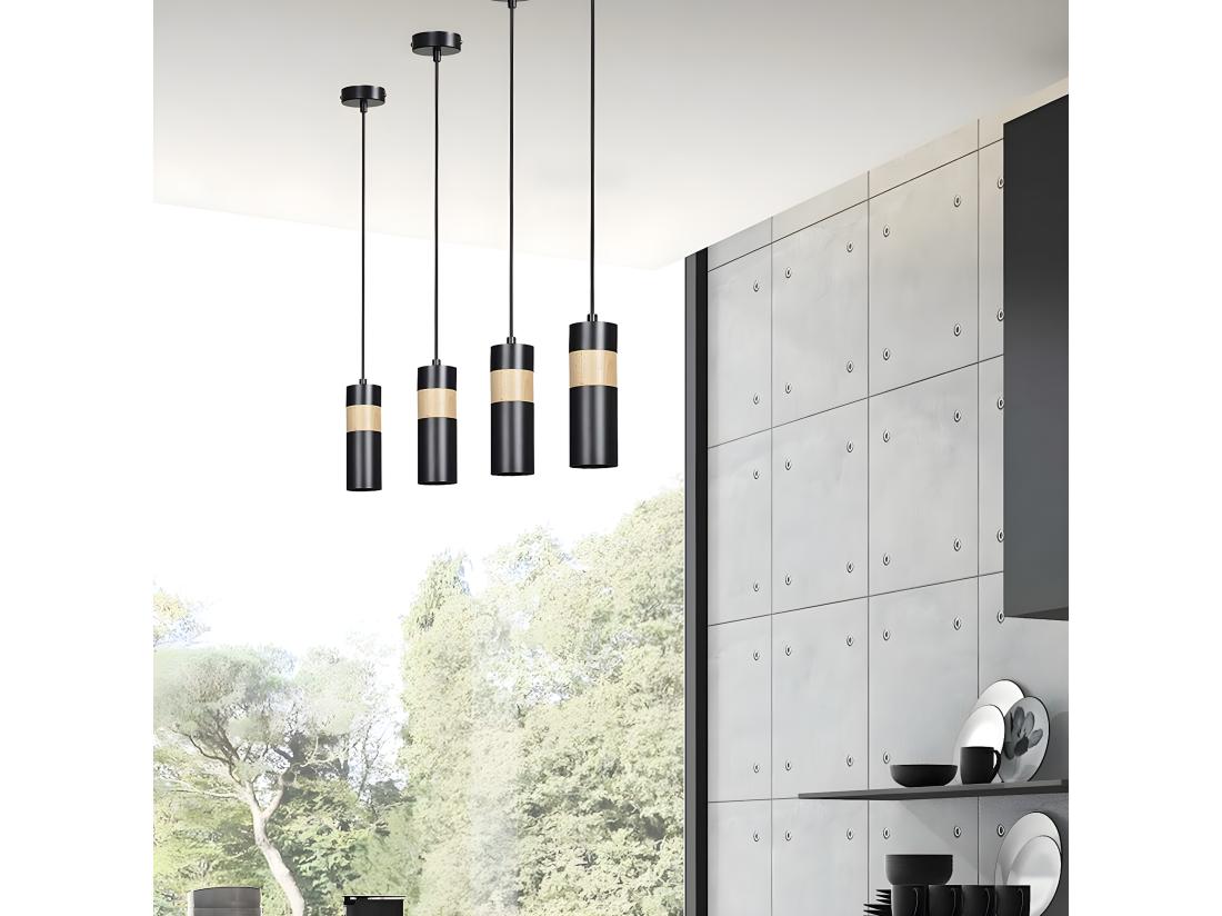 Vente Unique Suspension Akari Noir 10x100x10 Cm EPIKASA