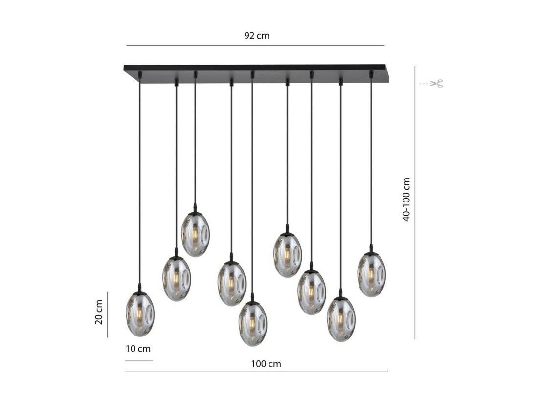 Vente Unique Suspension Astral Gris 100x100x22 Cm EPIKASA